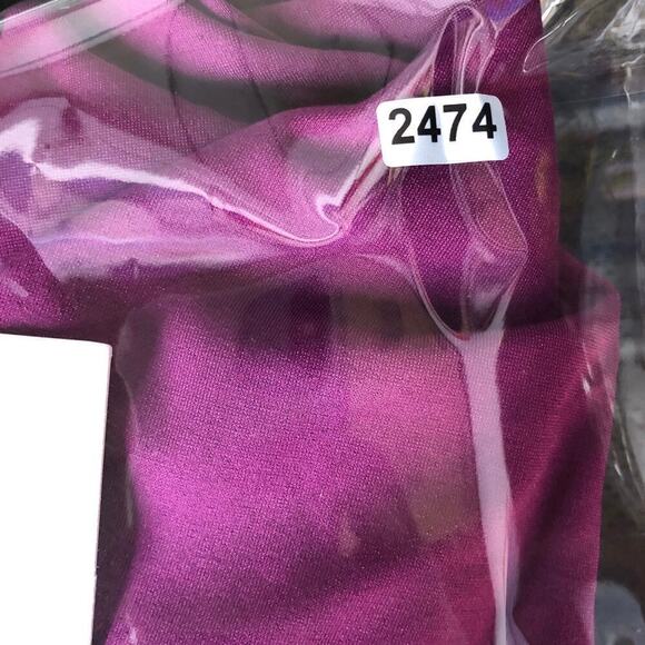 Chloe Kristyn Tisha Bodysuit Pleated One Shoulder Mesh Thong Magenta NWT Medium - Picture 8 of 8